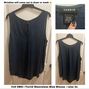 Torrid Tank Top Blouse- 1 Gray and 1 Dark Blue
